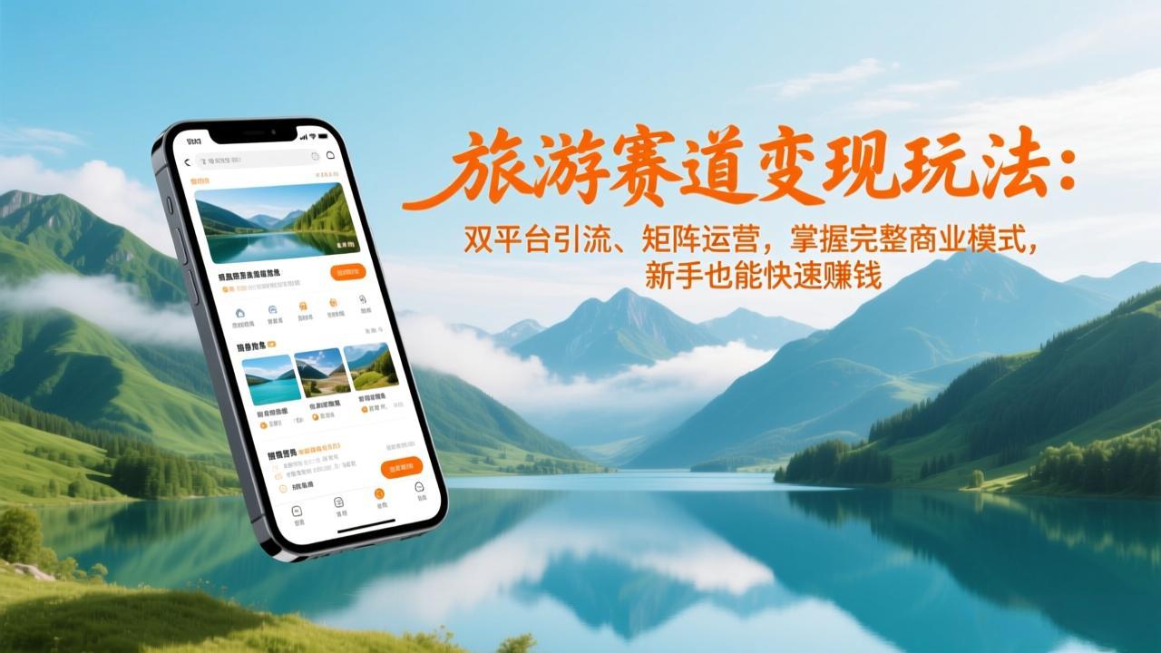旅游赛道变现玩法：双平台引流、矩阵运营，掌握完整商业模式，新手也能快速赚钱-初遇
