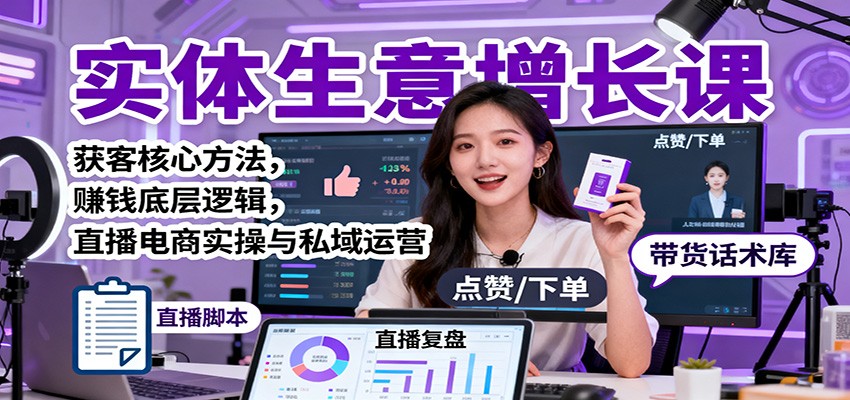 实体生意增长课:获客核心方法,赚钱底层逻辑,直播电商实操与私域运营-初遇