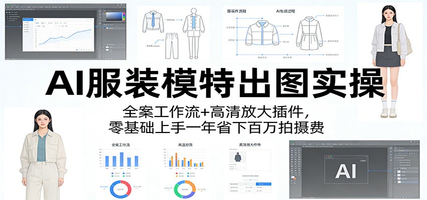 AI服装模特出图实操：全案工作流+ 高清放大插件，零基础上手一年省下百万拍摄费-初遇
