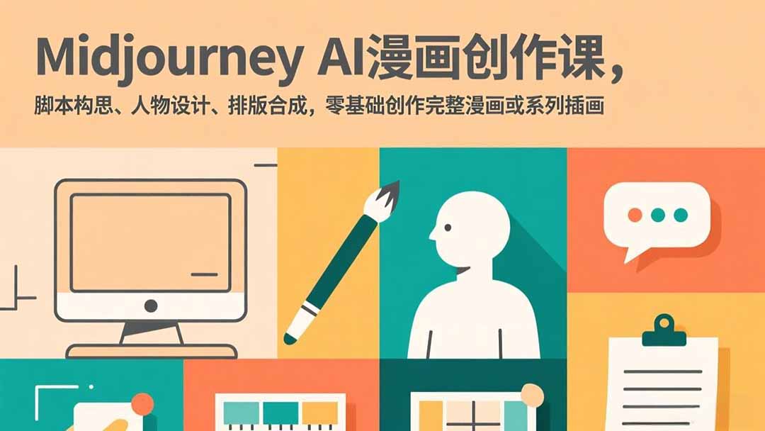 Midjourney AI漫画创作课，脚本构思、人物设计、排版合成，零基础创作完整漫画或系列插画-初遇