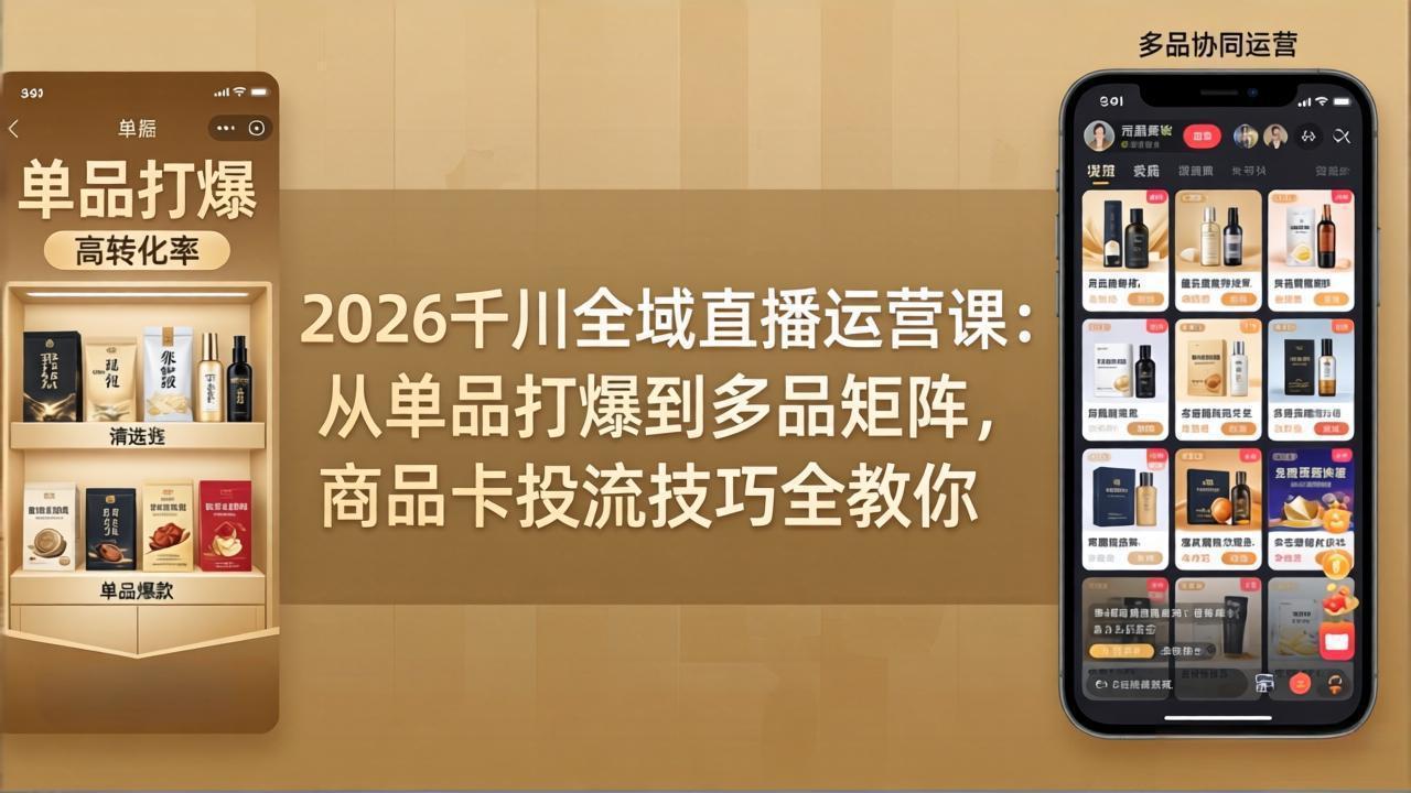 2026千川全域直播运营课：从单品打爆到多品矩阵，商品卡投流技巧全教你-初遇
