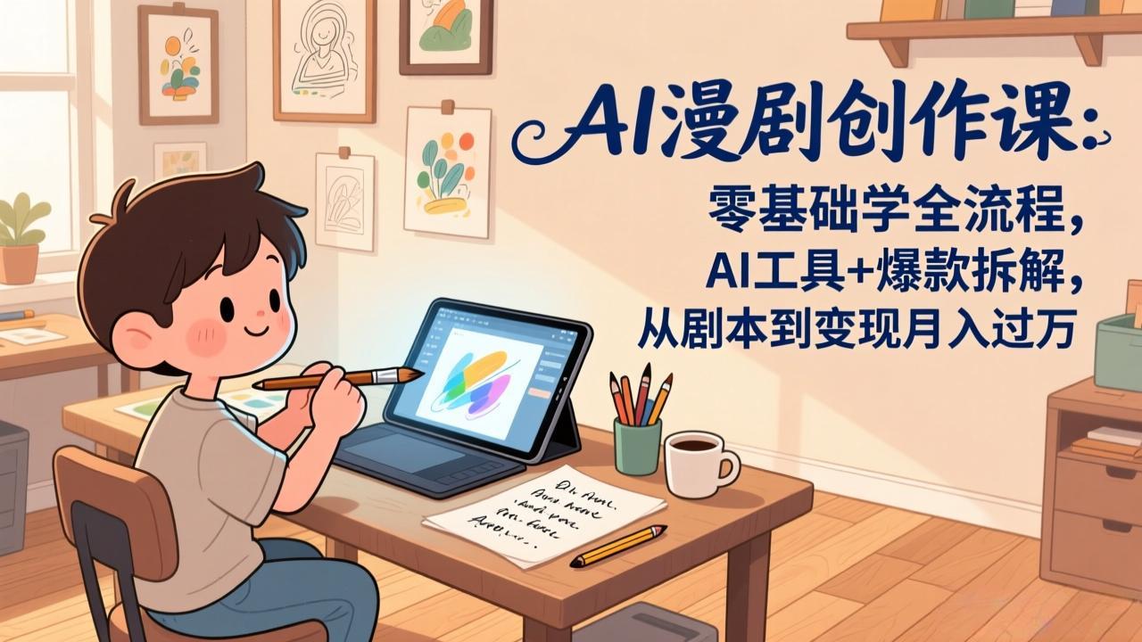 AI漫剧创作课:零基础学全流程,AI工具+爆款拆解,从剧本到变现月入过万-初遇