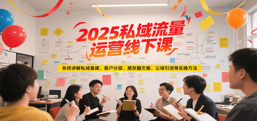 2025私域流量运营线下课,系统讲解私域基建/客户分层/朋友圈文案/公域引流等实操方法-初遇