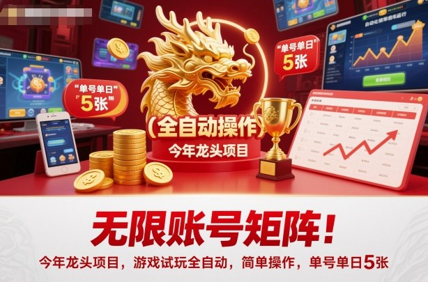 无限账号矩阵!今年龙头项目,游戏试玩全自动,简单操作,单号单日5张【揭秘】-初遇