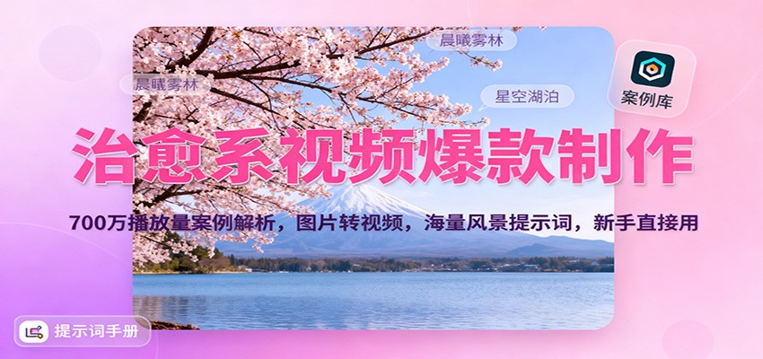 治愈系视频爆款制作，700万播放量案例解析，图片转视频，海量风景提示词，新手直接用-初遇