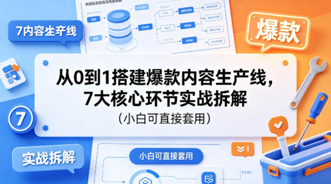 从0到1搭建爆款内容生产线，7大核心环节实战拆解(小白可直接套用)-初遇