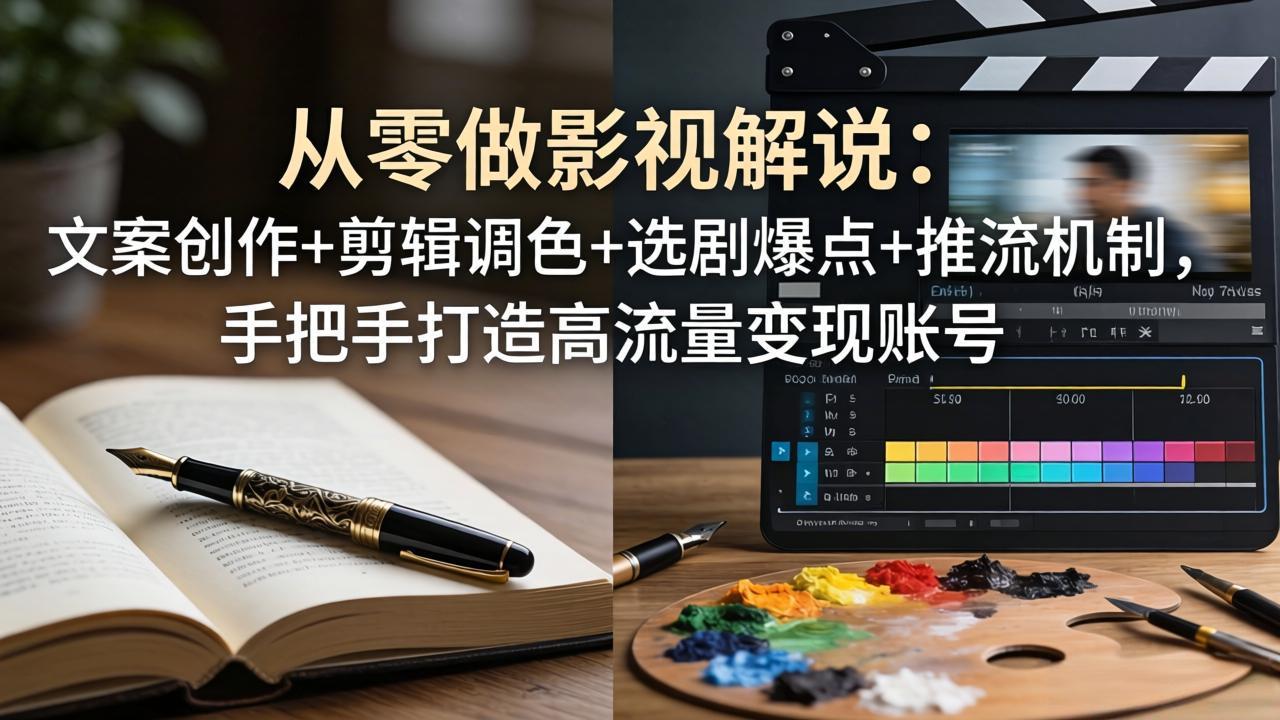 从零做影视解说：文案创作+剪辑调色+选剧爆点+推流机制，手把手打造高流量变现账号-初遇