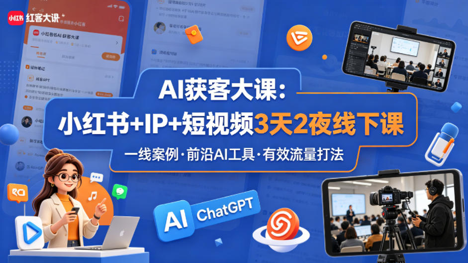 AI获客大课小红书+IP+短视频3天2夜线下课，用最真实的一线案例，最前沿的AI工具，最有效的流量打法-初遇