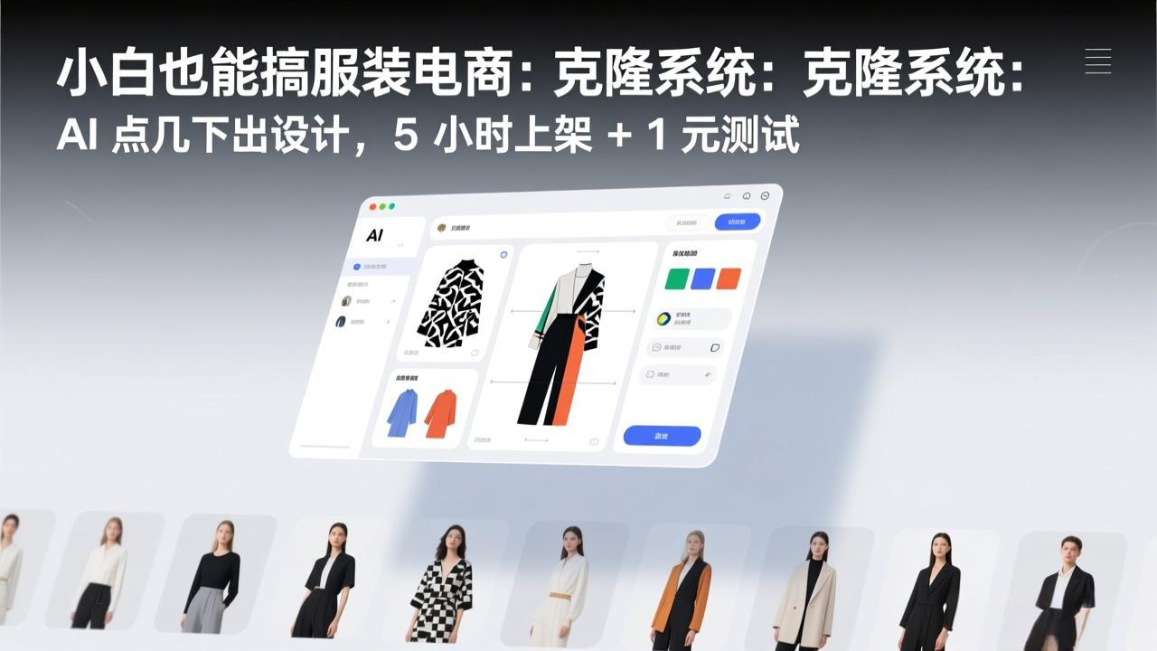 小白也能搞服装电商：克隆系统：AI 点几下出设计，5 小时上架 + 1 元测试-初遇