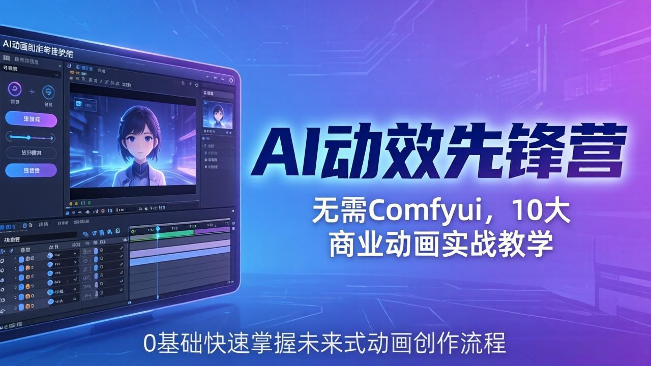 AI 动效先锋营：无需Comfyui，10大商业动画实战教学，0基础快速掌握未来式动画创作流程-初遇