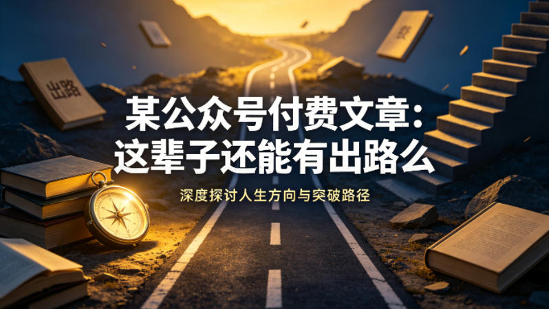 某公众号付费文章：这辈子还能有出路么-初遇