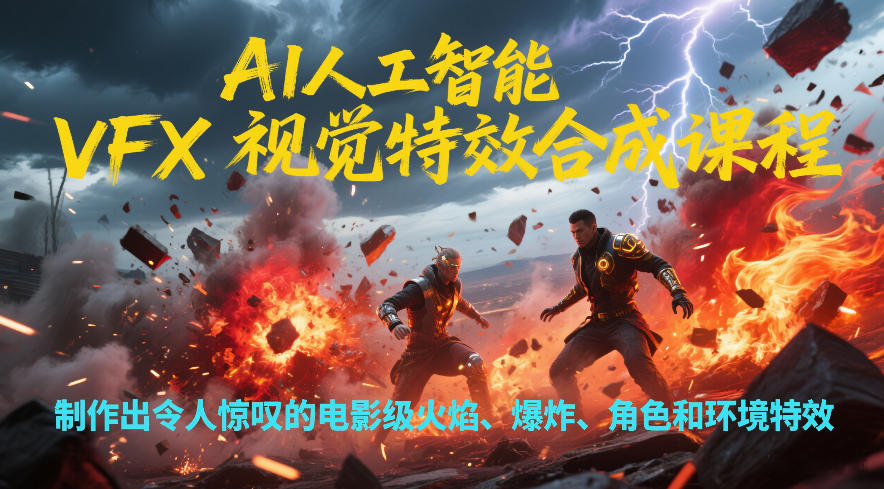AI人工智能VFX视觉特效合成课程，制作出令人惊叹的电影级火焰、爆炸、角色和环境特效-初遇