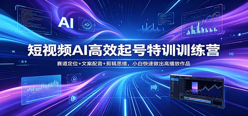 短视频AI高效起号特训训练营：赛道定位+文案配音+剪辑思维，小白快速做出高播放作品-初遇