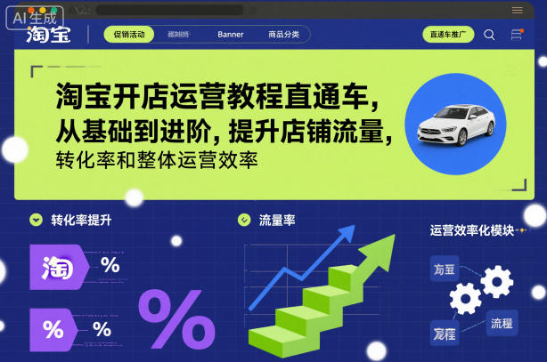 淘宝开店运营教程直通车,从基础到进阶,提升店铺流量,转化率和整体运营效率(更新11月)-初遇