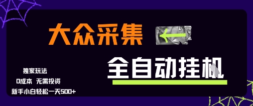 大众采集全自动玩法,新手小白轻松一天5张+,操作简单零成本【揭秘】-初遇