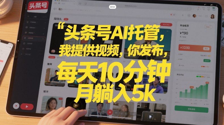 头条号AI托管，我提供视频，你发布，每天10分钟，月躺入5k+【揭秘】-初遇