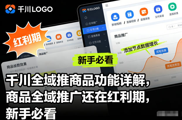 千川全域推商品功能详解，商品全域推广还在红利期，新手必看-初遇