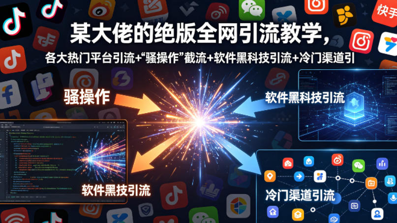 某大佬的绝版全网引流教学，各大热门平台引流+-初遇