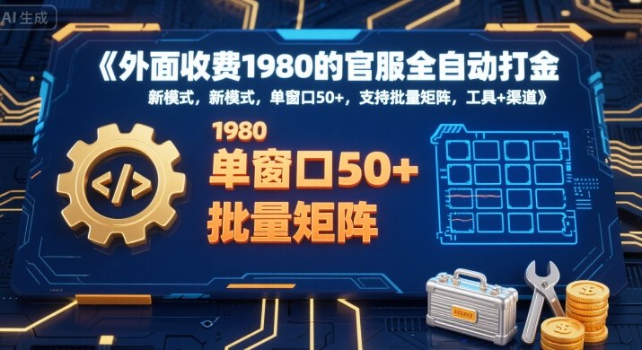 外面收费1980的官服全自动打金,新模式,单窗口50+,支持批量矩阵,工具+渠道【揭秘】-初遇