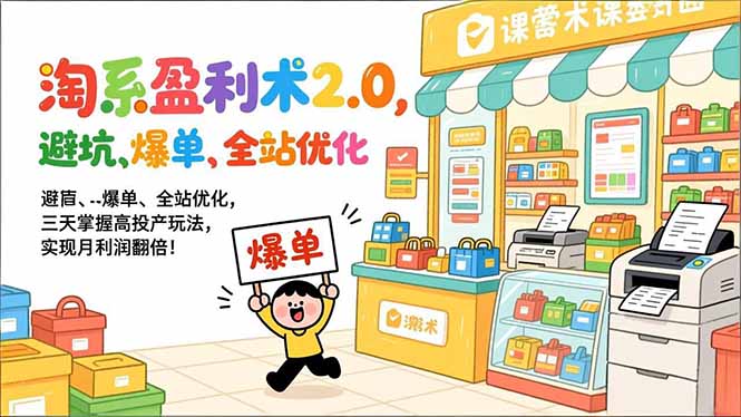 淘系盈利术2.0，避坑、爆单、全站优化，三天掌握高投产玩法，实现月利润翻倍！-初遇