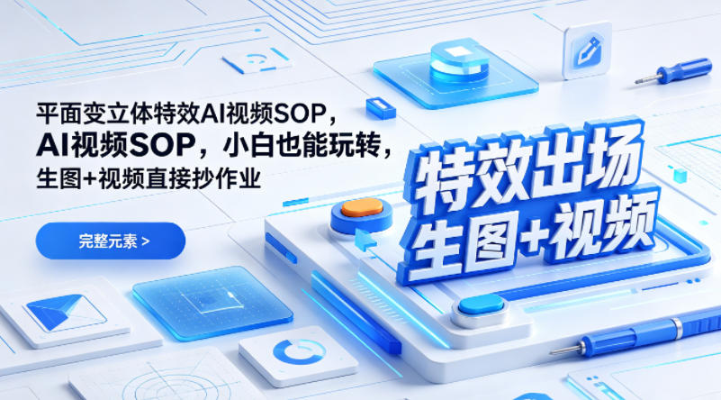 (特效出场)平面变立体特效AI视频SOP,小白也能玩转,生图+视频直接抄作业-初遇