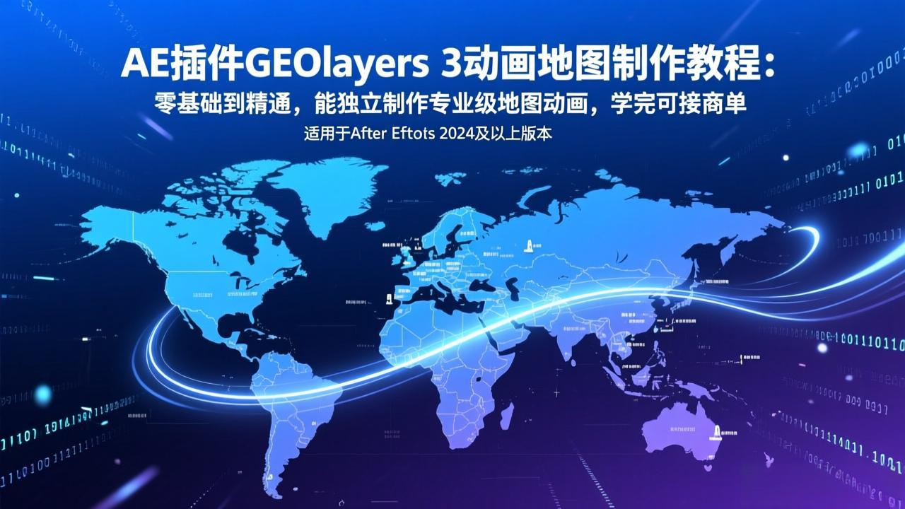 AE插件GEOlayers 3动画地图制作教程:零基础到精通,能独立制作专业级地图动画,学完可接商单-初遇