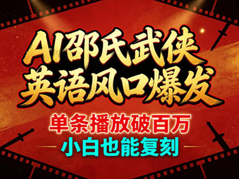 AI邵氏武侠英语风口爆发，单条播放破百万，小白也能复刻-初遇