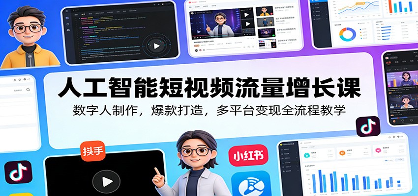 人工智能短视频流量增长课：数字人制作，爆款打造，多平台变现全流程教学-初遇
