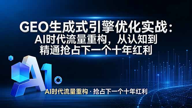 GEO 生成式引擎优化实战：AI时代流量重构，从认知到精通抢占下一个十年红利-初遇
