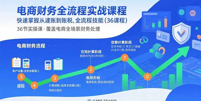 电商财务全流程实战课程:快速掌握从建账到报税的全流程技能(36节课-初遇