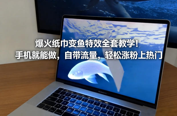 爆火纸巾变鱼特效全套教学！手机就能做，自带流量，轻松涨粉上热门-初遇