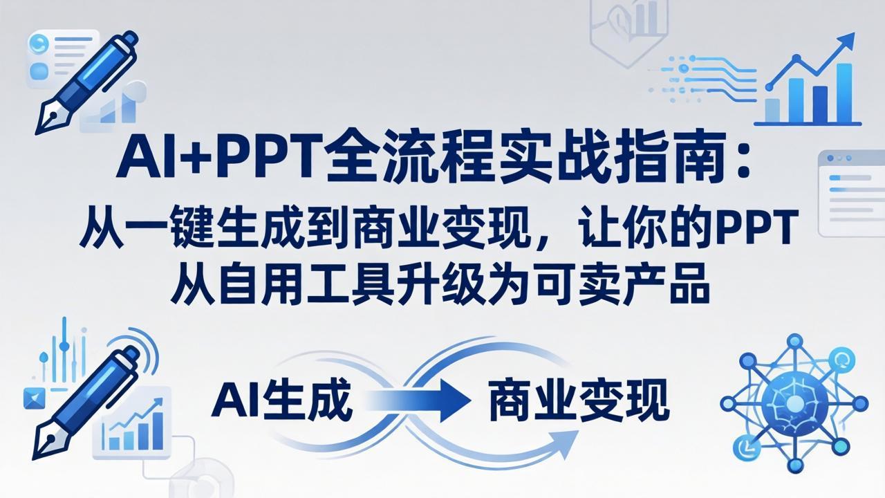 AI+PPT全流程实战指南-更新4月21：从一键生成到商业变现，让你的PPT从自用工具升级为可卖产品-初遇