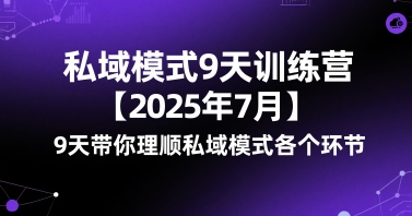 私域模式9天训练营【2025年7月】9天带你理顺私域模式各个环节-初遇