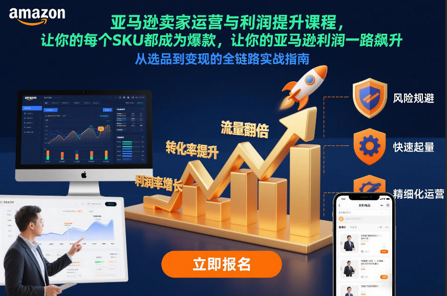 亚马逊卖家运营与利润提升课程，让你的每个SKU都成为爆款，让你的亚马逊利润一路飙升(更新26年3月)-初遇