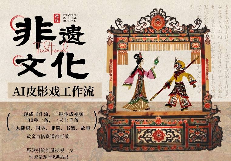 AI一键生成民俗文化非遗皮影戏视频,一刀不剪无需剪辑,30S一条,一天上百条,流量财富嘎嘎猛-初遇