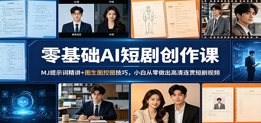 零基础AI短剧创作课：MJ提示词精讲+图生图控图技巧，小白从零做出高清连贯短剧视频-初遇