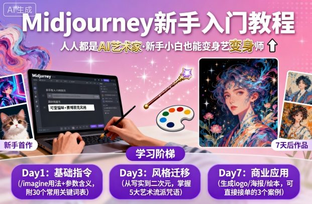 midjourney新手入门教程:人人都是AI艺术家,新手小白也能变身艺术大师-初遇