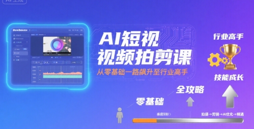 AI短视频拍剪课,全攻略到精通,带你从零基础一路飙升至行业高手-初遇