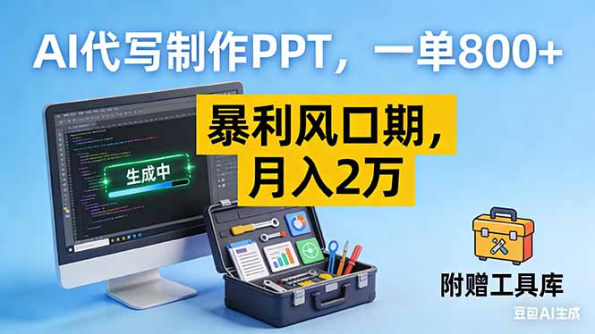 AI代写制作PPT，一单800+， 暴利风口期，月入2万【附工具】-初遇