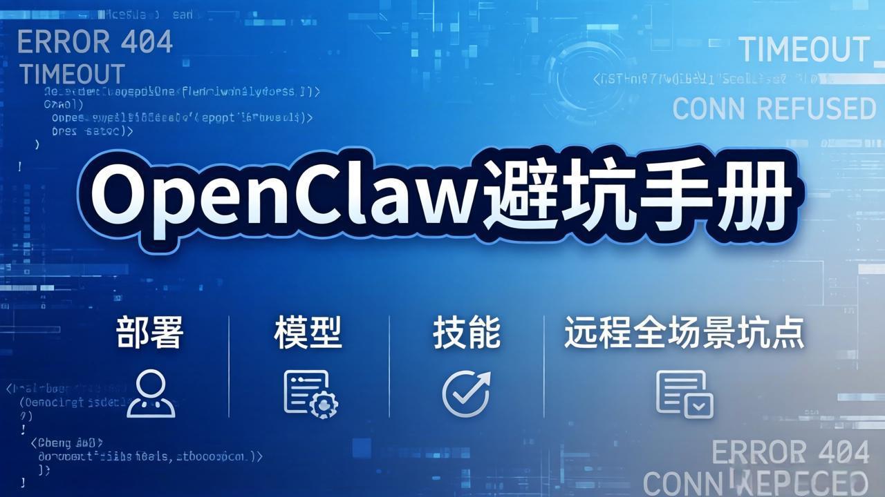 OpenClaw避坑手册：部署+模型+技能+远程全场景坑点，一次性给你说全，少走弯路-初遇