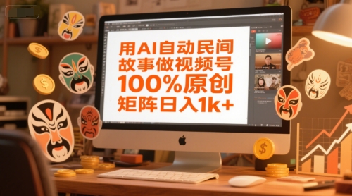 用AI自动民间故事做视频号,100%原创,矩阵日入1k+-初遇
