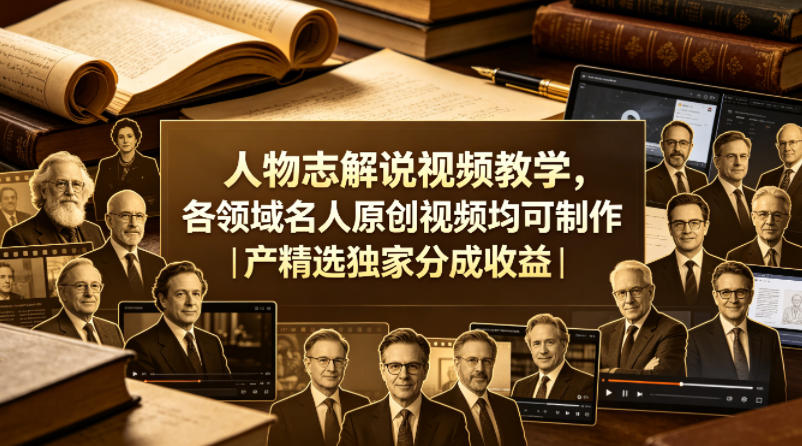 人物志解说视频教学，各领域名人原创视频均可制作丨精选独家分成收益(更新0430)-初遇