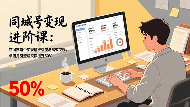 同城号变现进阶课：在同城赛道中实现精准引流与高效变现，单店月引流成交额提升50%-初遇