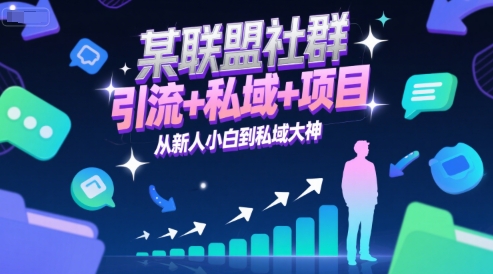 某联盟社群,引流+私域+项目,从新人小白到私域大神-初遇
