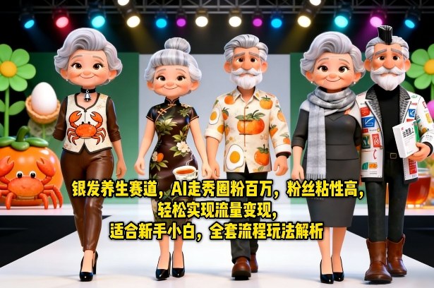 银发养生赛道，AI走秀圈粉百万，粉丝粘性高，轻松实现流量变现，适合新手小白，全套流程玩法解析-初遇