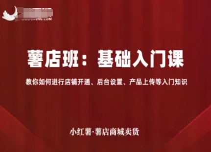 小红薯薯店商城卖货,基础入门课,教你如何进行店铺开通、后台设置、产品上传等入门知识-初遇