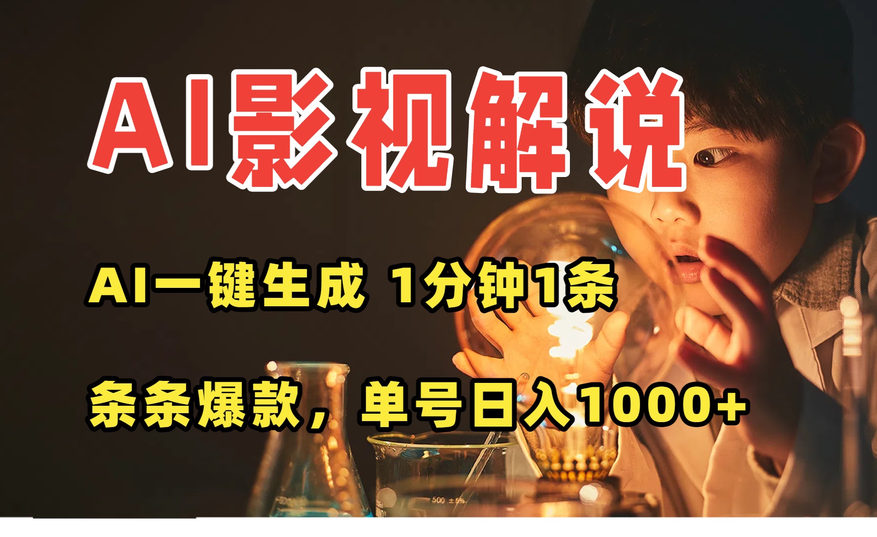 AI一键生成影视解说视频，无需剪辑1分钟1条，条条爆款，多平台变现日入…-初遇