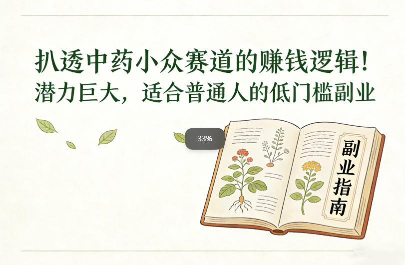 扒透中药小众赛道的賺米逻辑，潜力巨大，适合普通人的低门槛副业-初遇