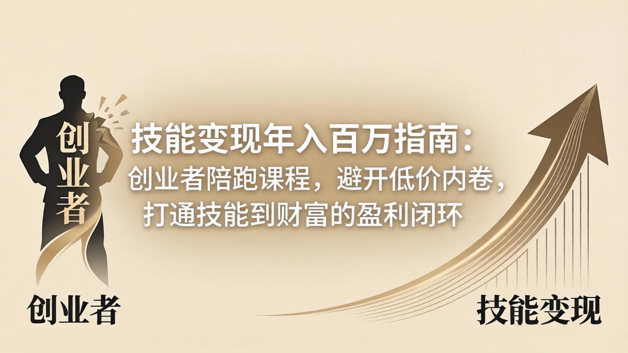 技能变现年入百万指南：创业者陪跑课程，避开低价内卷，打通技能到财富的盈利闭环-初遇
