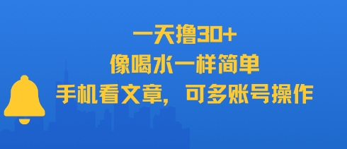 一天撸30+,像喝水一样简单,手机看文章,可多账号操作-初遇